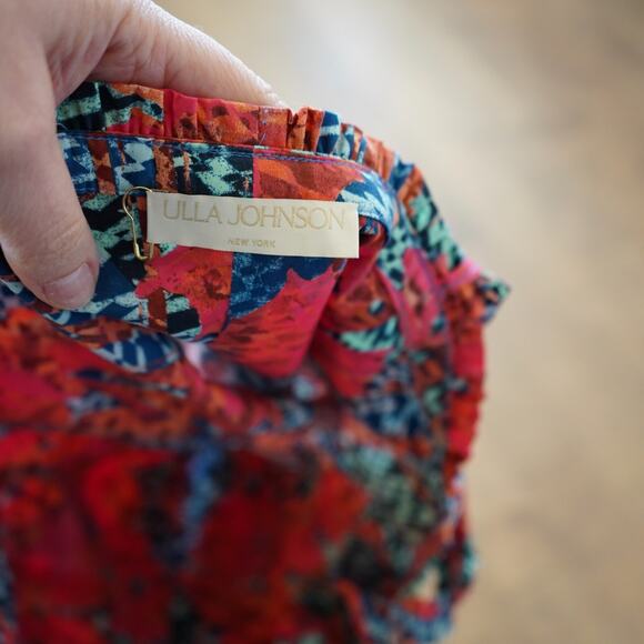 Ulla Johnson Crop Top Womens 12 Multi Alexandra Flamingo Printed Button Detail - Picture 5 of 12